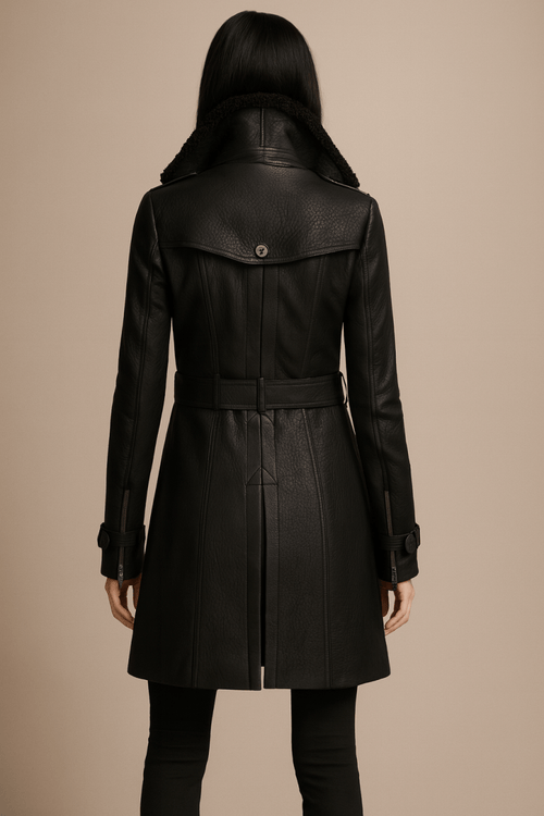 Allesia | Elegant Leather Coat