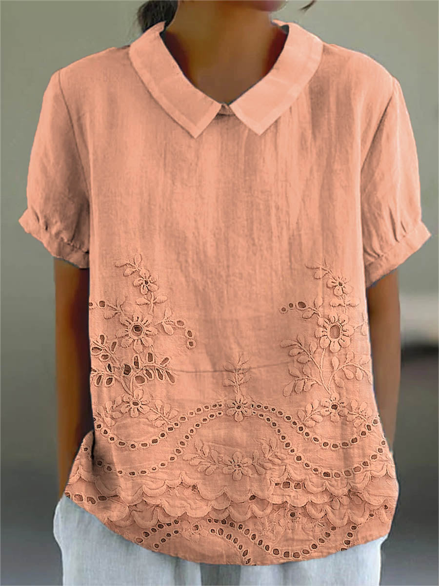 Lily | Chemise à broderies florales