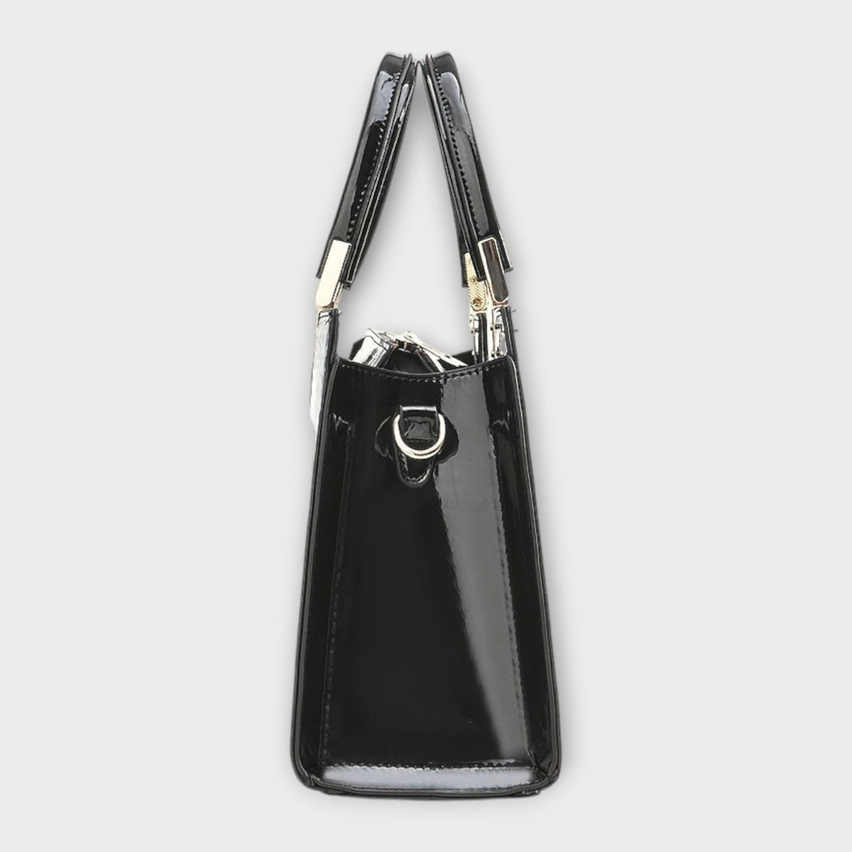 Olivia - Borsa a mano lucida con motivo coccodrillo