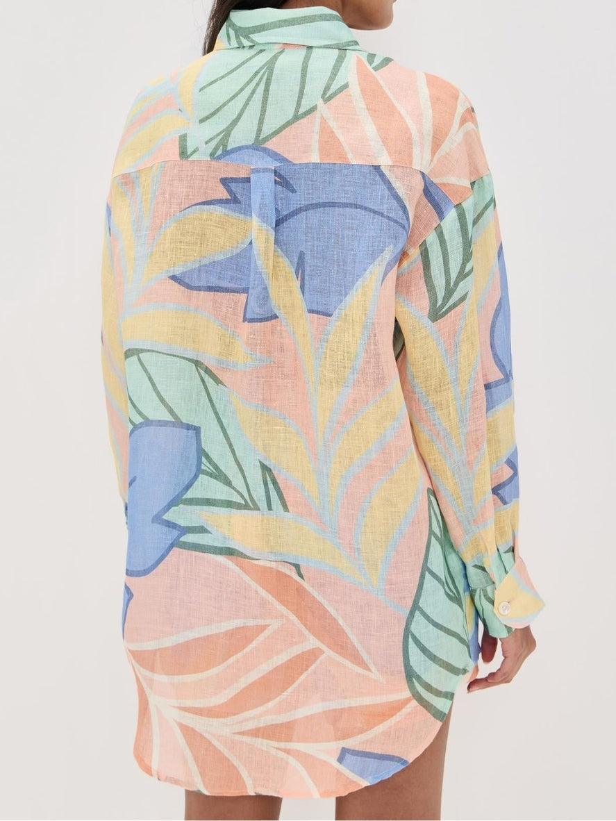 Conjunto Diego de Shorts Estampado com Folhas Tropicais