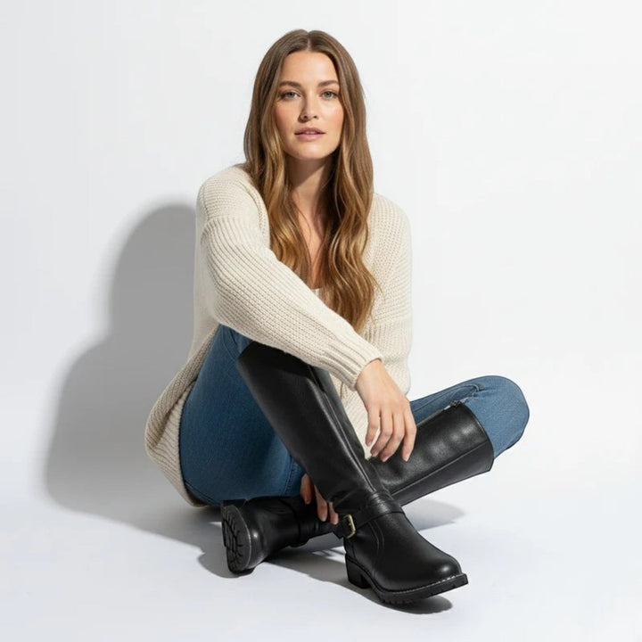 Stella™ | Botas de mujer hasta la rodilla con hebilla