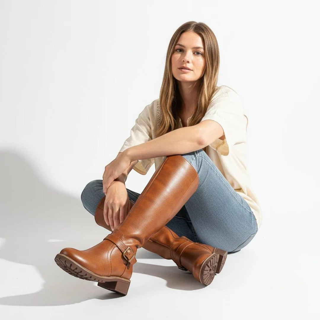 Stella™ | Botas de mujer hasta la rodilla con hebilla