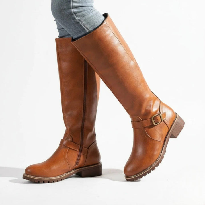 Stella™ | Botas de mujer hasta la rodilla con hebilla