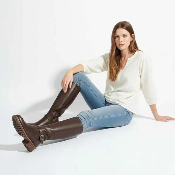 Stella™ | Botas de mujer hasta la rodilla con hebilla