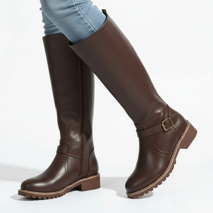 Stella™ | Botas de mujer hasta la rodilla con hebilla