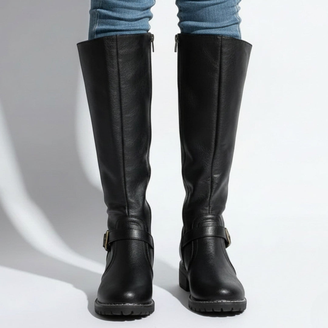 Stella™ | Botas de mujer hasta la rodilla con hebilla