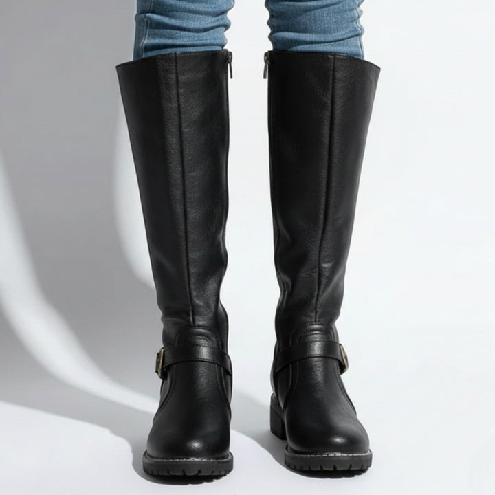 Stella™ | Botas de mujer hasta la rodilla con hebilla