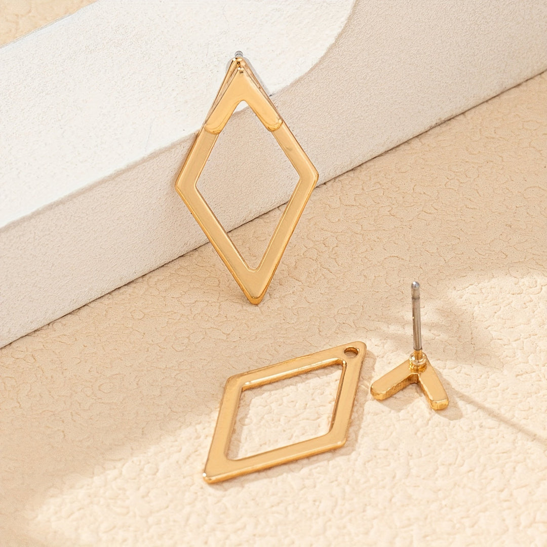 Geometric Gold Plated Cutout Earrings