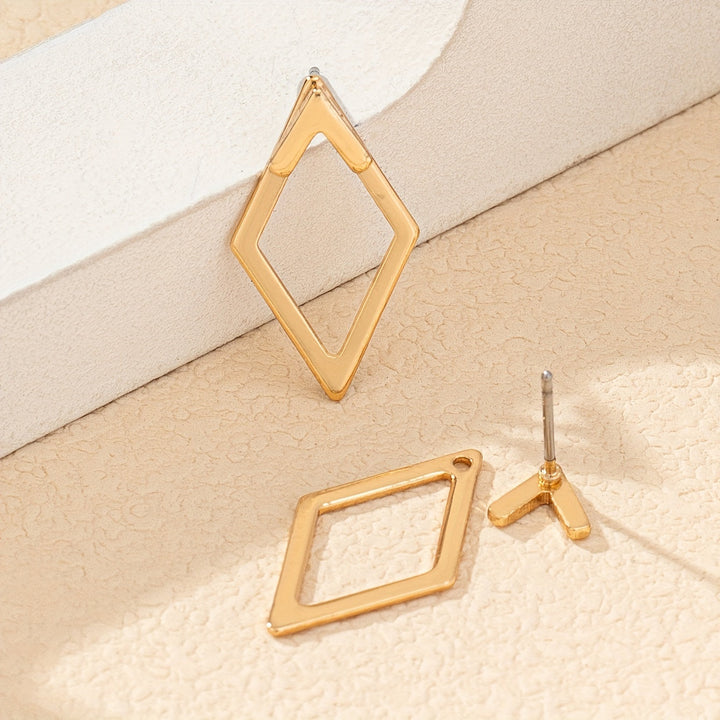 Geometric Gold Plated Cutout Earrings