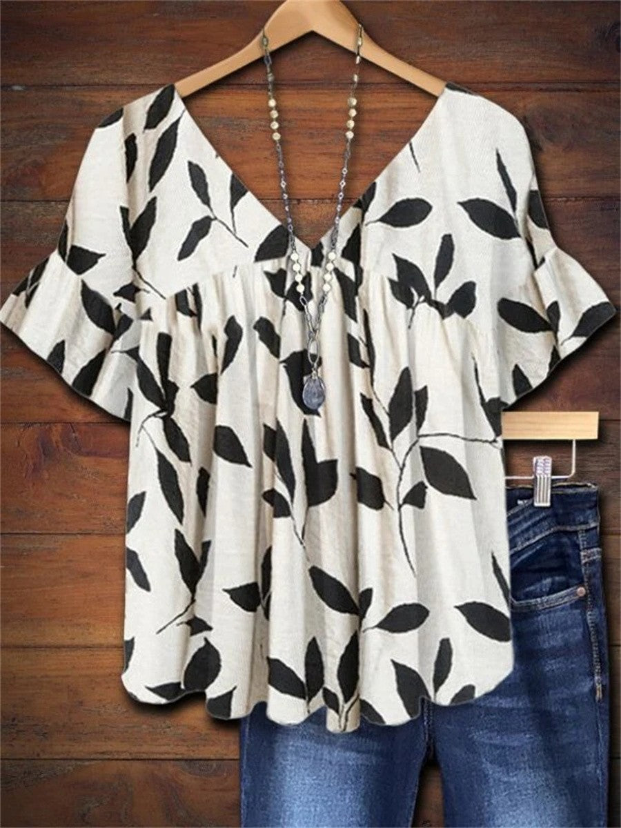 Anna | Blusa com folhas e babados