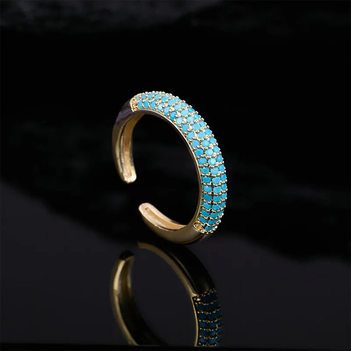 Elegant Vintage Turquoise Gold Plated Ring