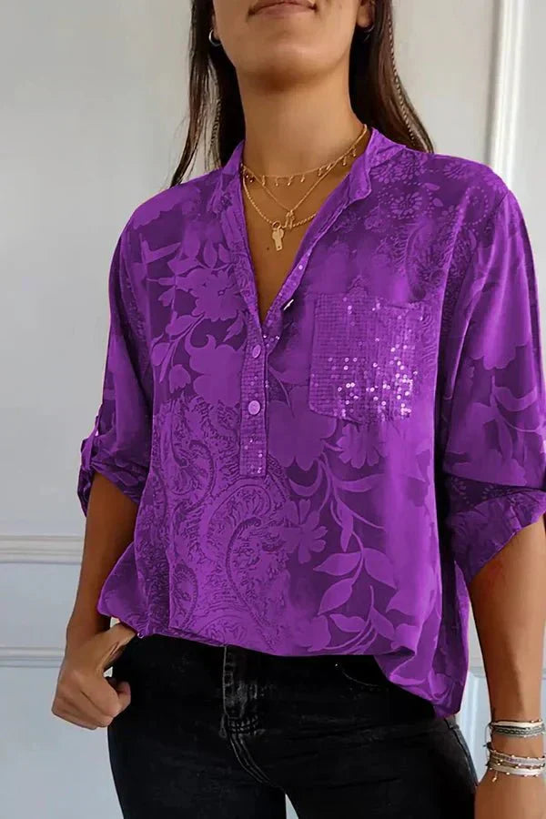 Pauline | Top elegante com lantejoulas