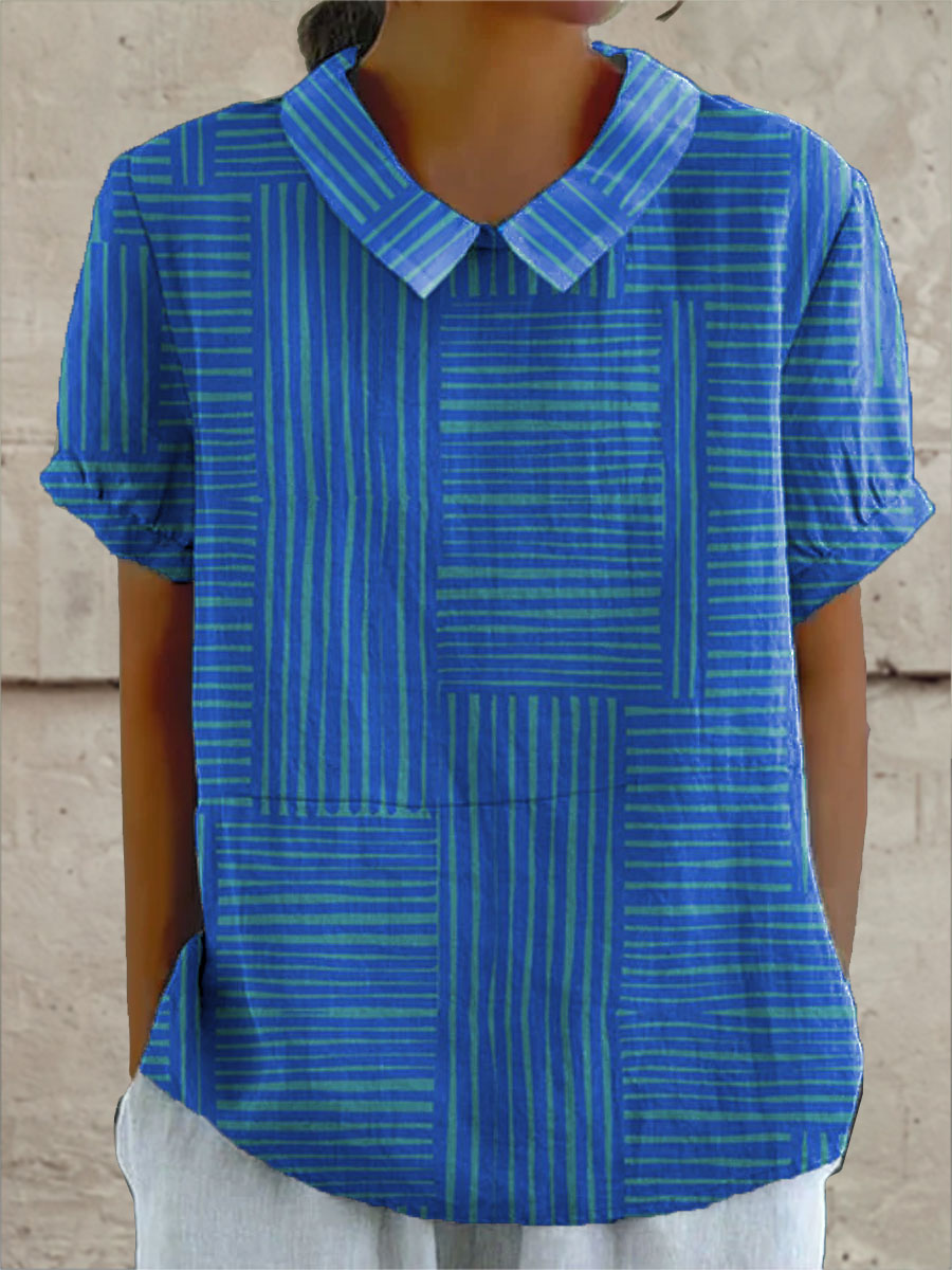 Maya | Camisa con estampado geométrico de rayas