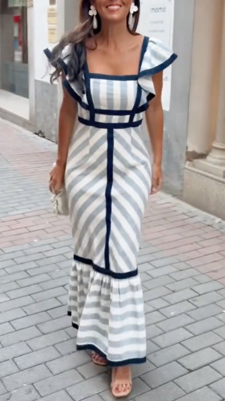 Dianne | Retro maxijurk met strepen