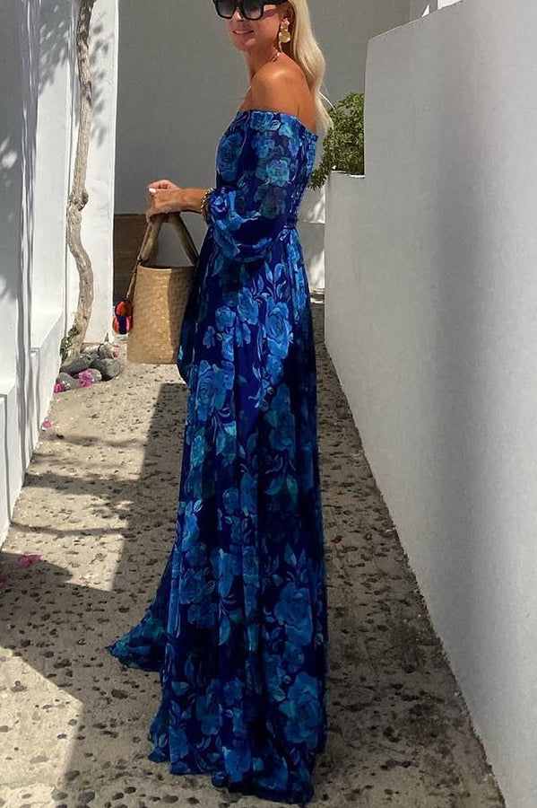 Luna | Lange jurk met bloemenprint