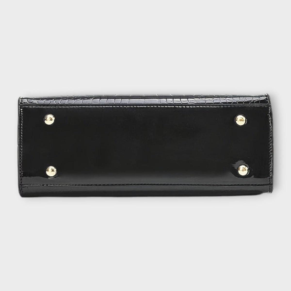 Olivia - Borsa a mano lucida con motivo coccodrillo