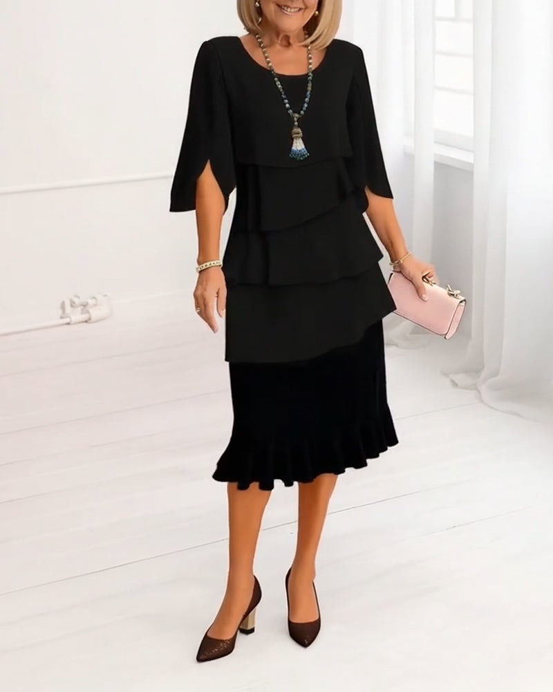 Patricia | Robe élégante à volants et confortable