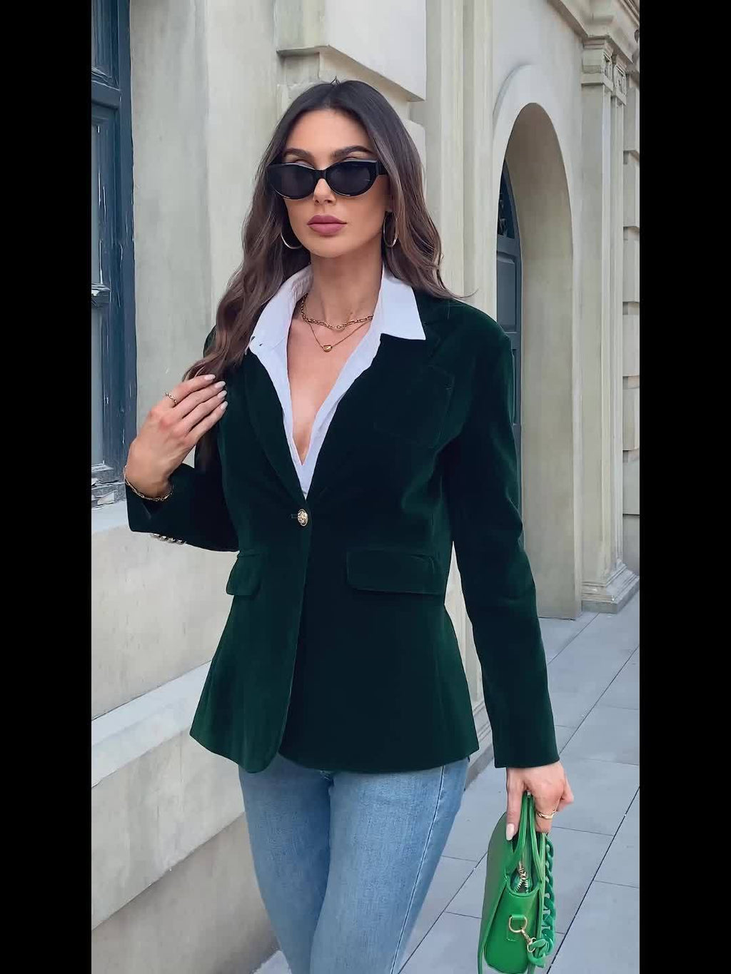 Blazer de veludo de corte ajustado Vincent