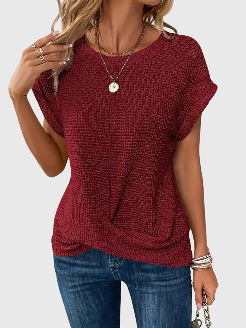 Isa | Elegant Blouse with Crew Neck