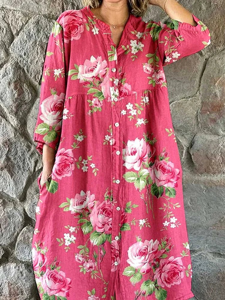 Maddie | Artistieke jurk met bloemenprint