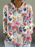 Jill | Haut à motif floral artistique
