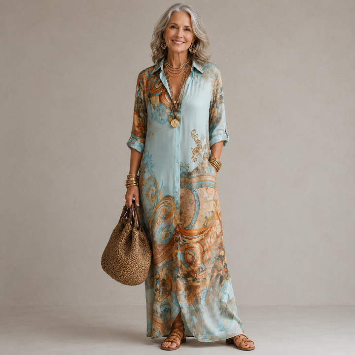 Evalexy I Vestido maxi con estampado de lujo