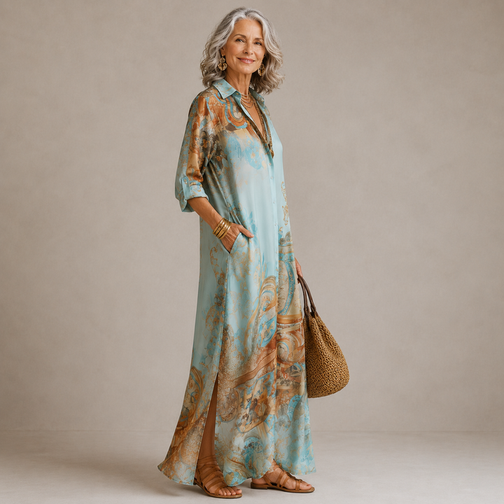 Evalexy I Vestido maxi con estampado de lujo