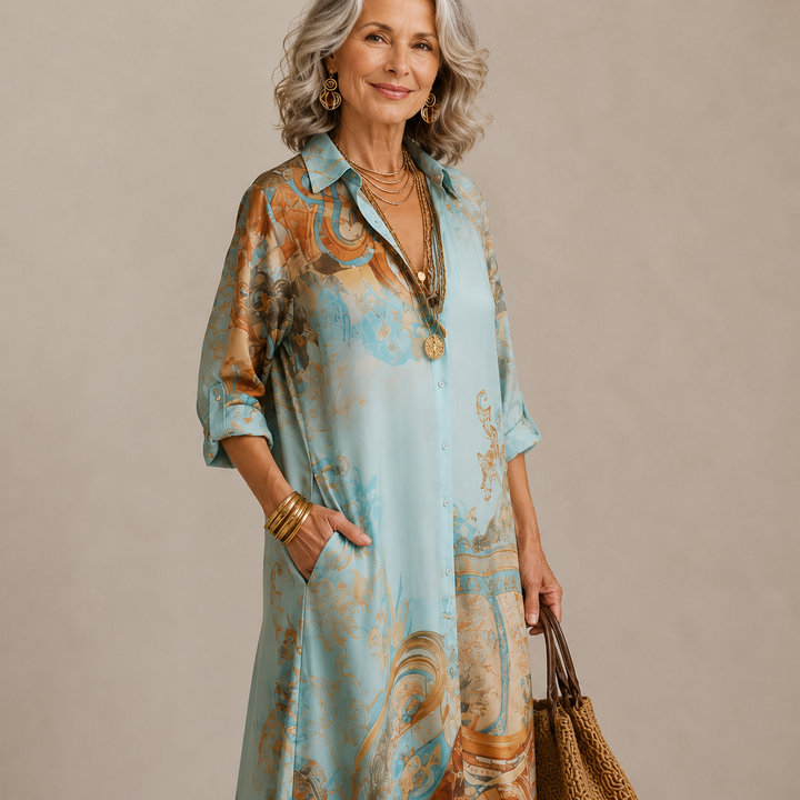 Evalexy I Vestido maxi con estampado de lujo