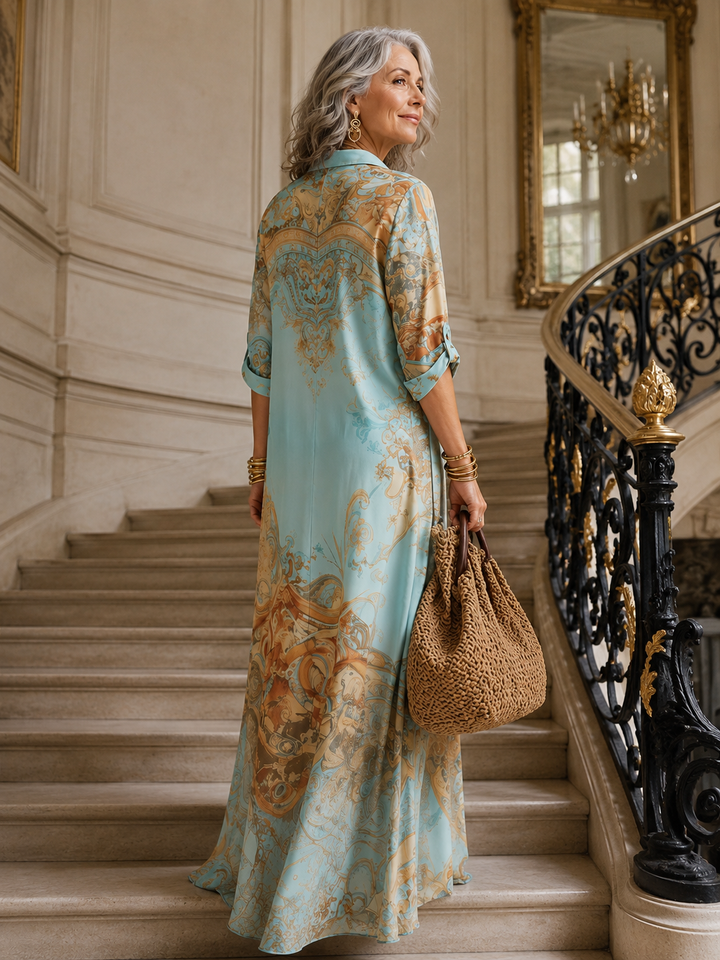 Evalexy I Vestido maxi con estampado de lujo