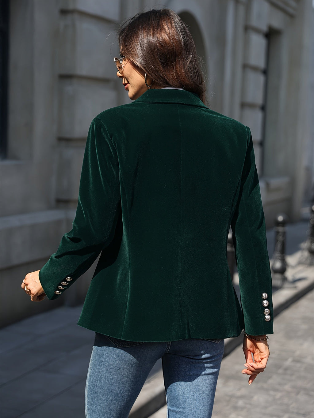 Blazer de veludo de corte ajustado Vincent