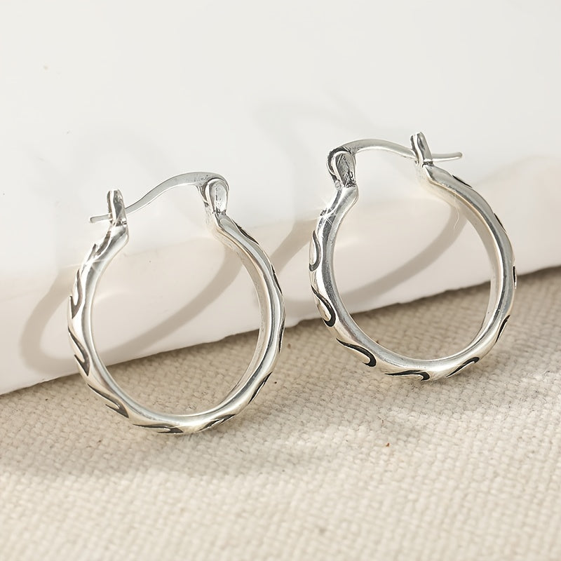 Vintage Textured Boho Hoop Earrings
