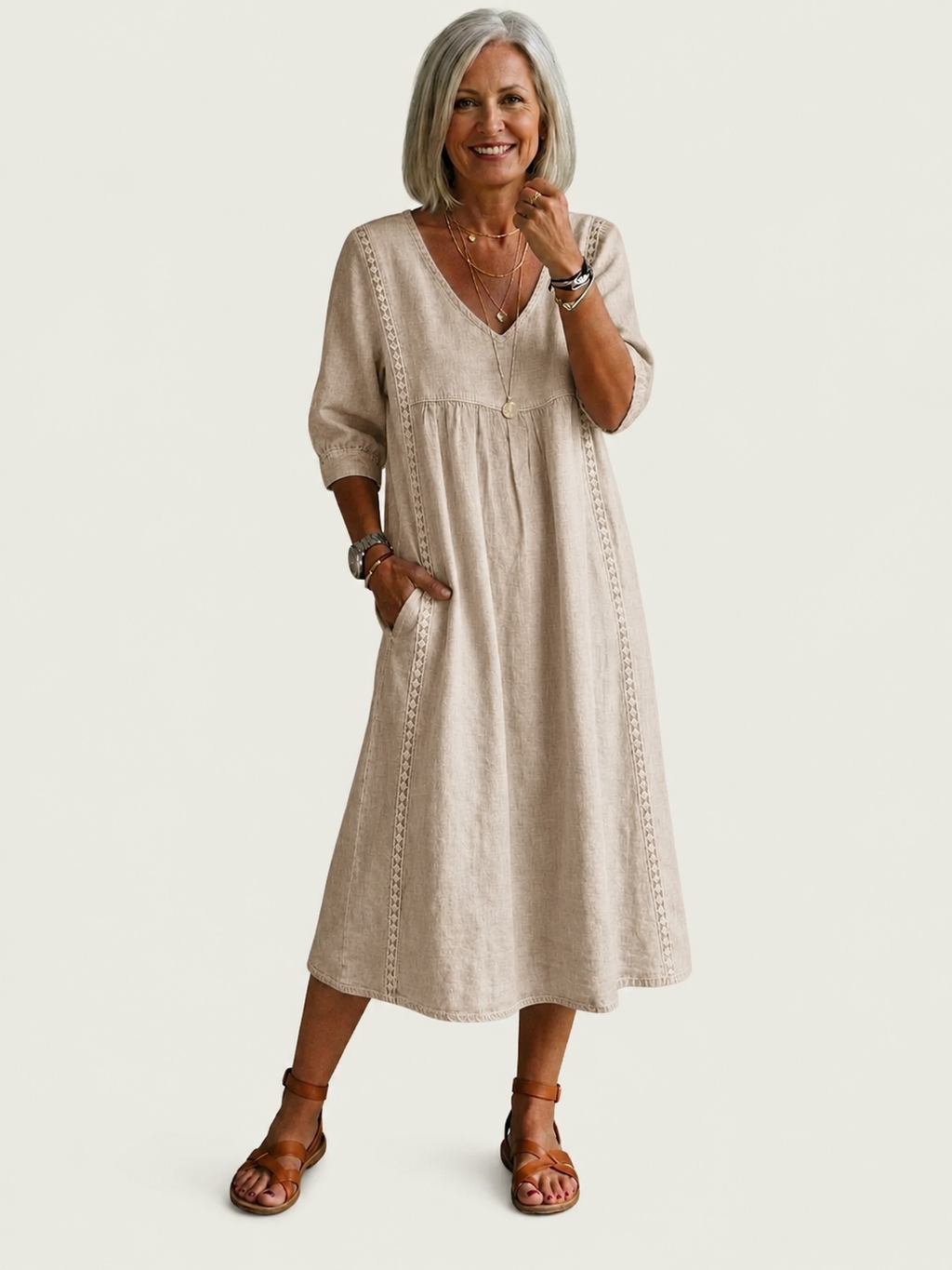 Juliette I Vestido maxi elegante com corte evasê