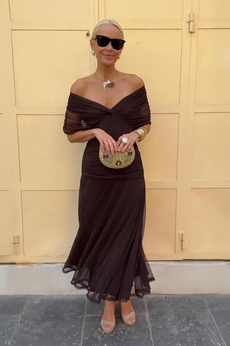 Lydia | Maxivestido con hombros descubiertos