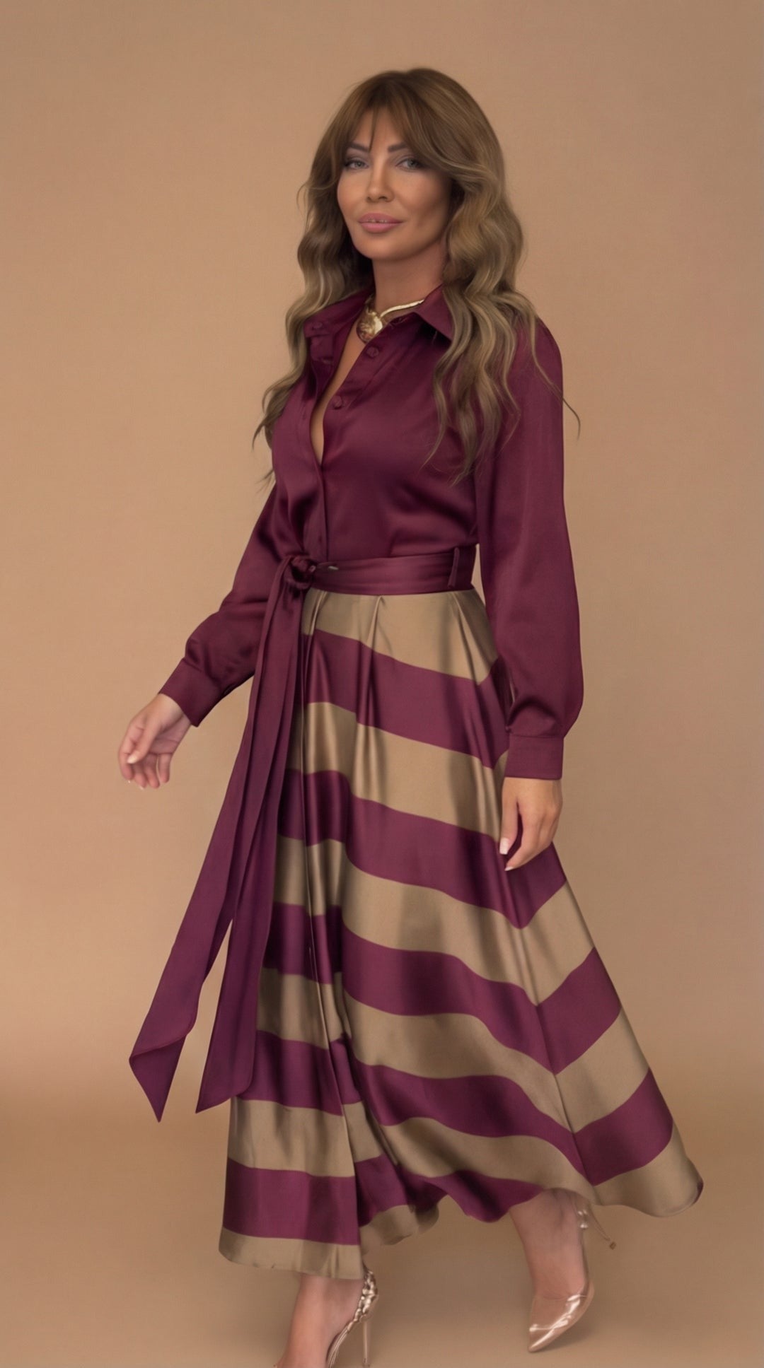 Mila | Gestreepte maxi-jurk