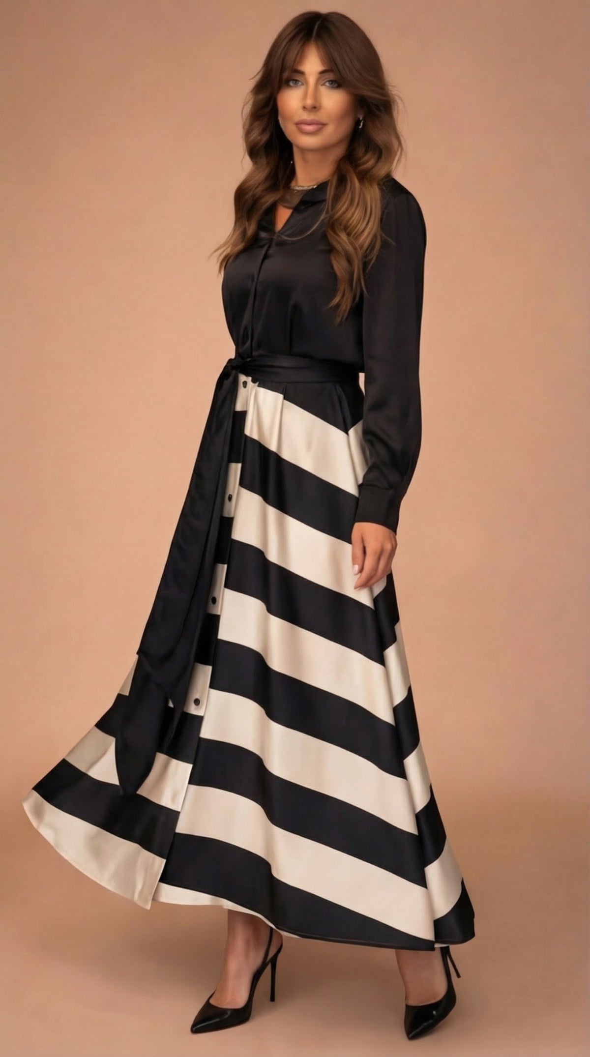 Mila | Gestreepte maxi-jurk