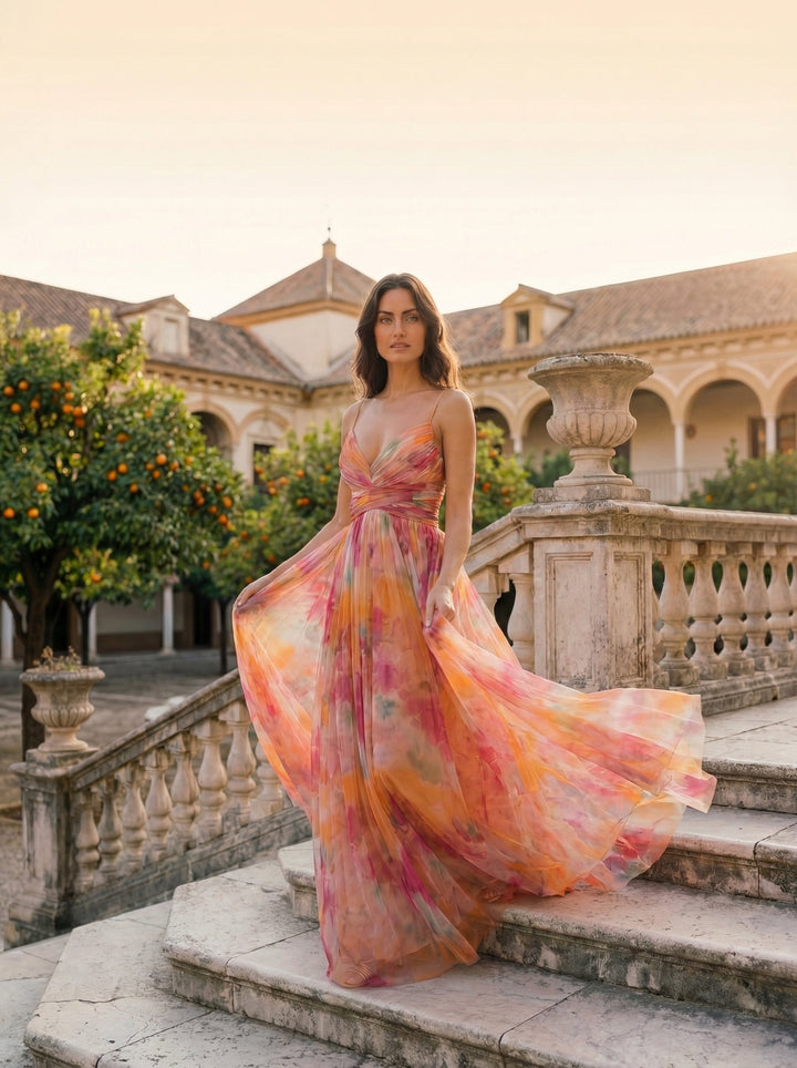 Marbella | Vestido maxi con tirantes finos