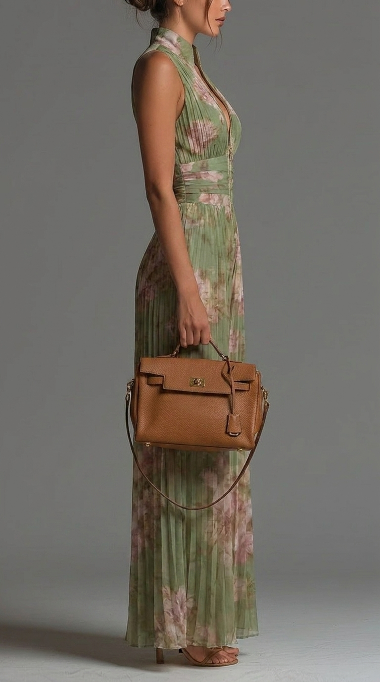 Inés | Geplooide jumpsuit van chiffon met bloemenprint