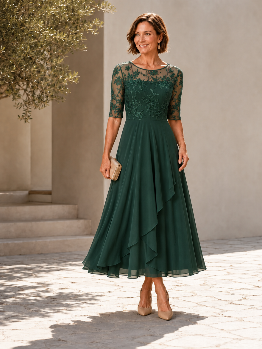 Rose lace midi dress by My Store 2 featuring a flattering fit, intricate lace details, and a stylish midi length.