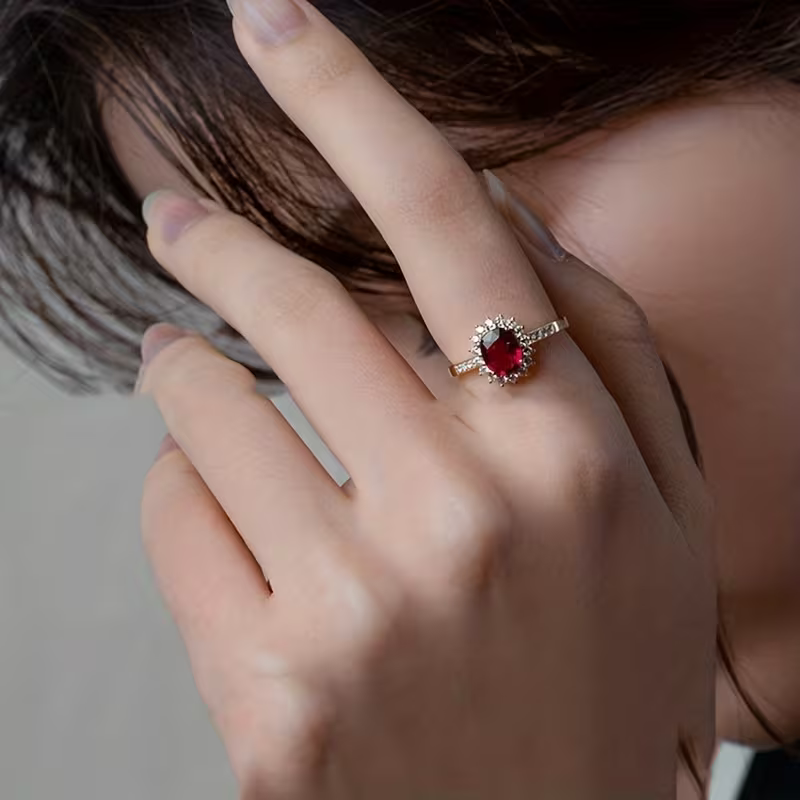Ruby Blossom Ring