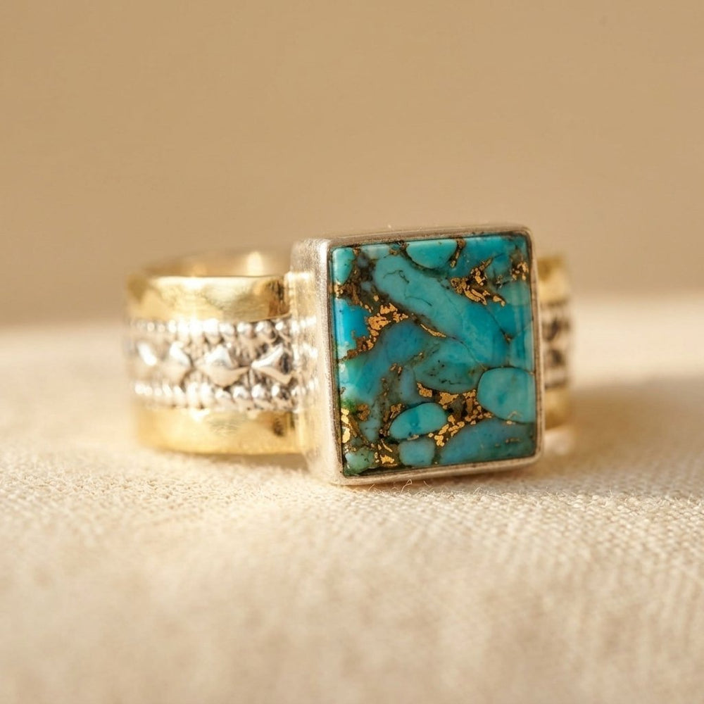Vintage Turquoise Square Ring