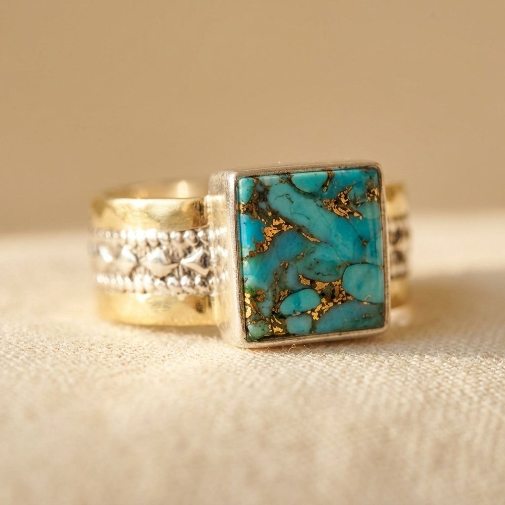 Vintage Turquoise Square Ring