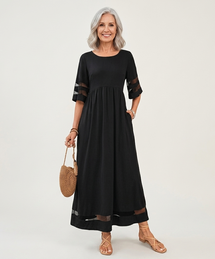 Aubrey™ | Vestido Midi que Valoriza e Suaviza a Barriga