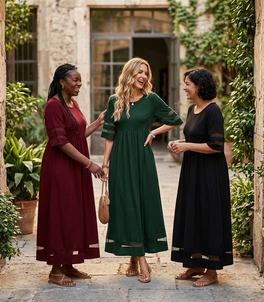Aubrey™ | Vestido Midi que Valoriza e Suaviza a Barriga