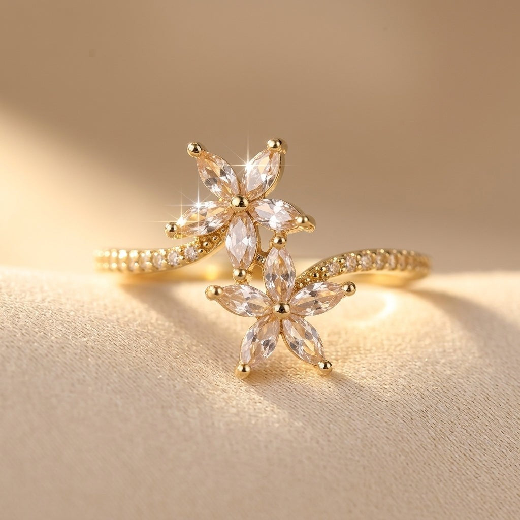 Zirconia Flower Ring