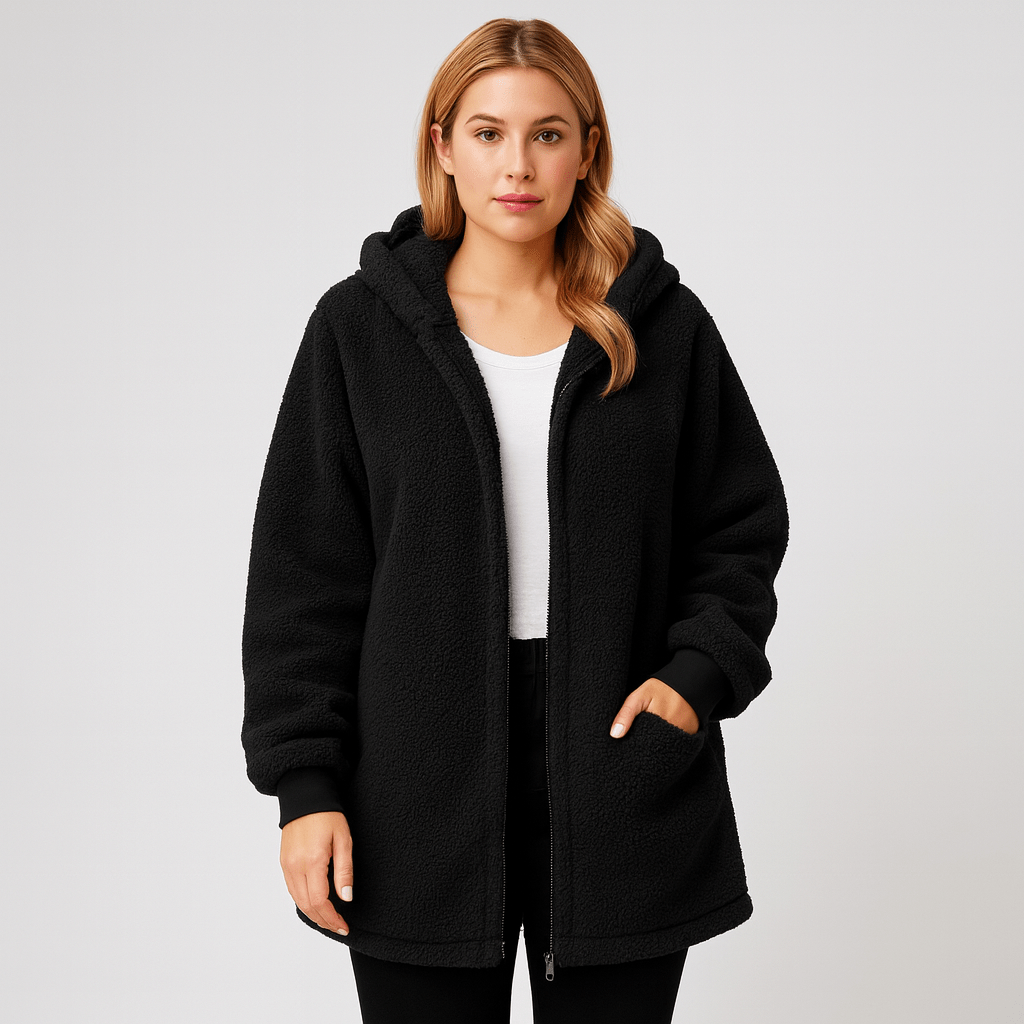 Jane | Manteau douillet en tissu peluche