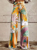 Iris - Jeans com estampa de cogumelos psicodélicos