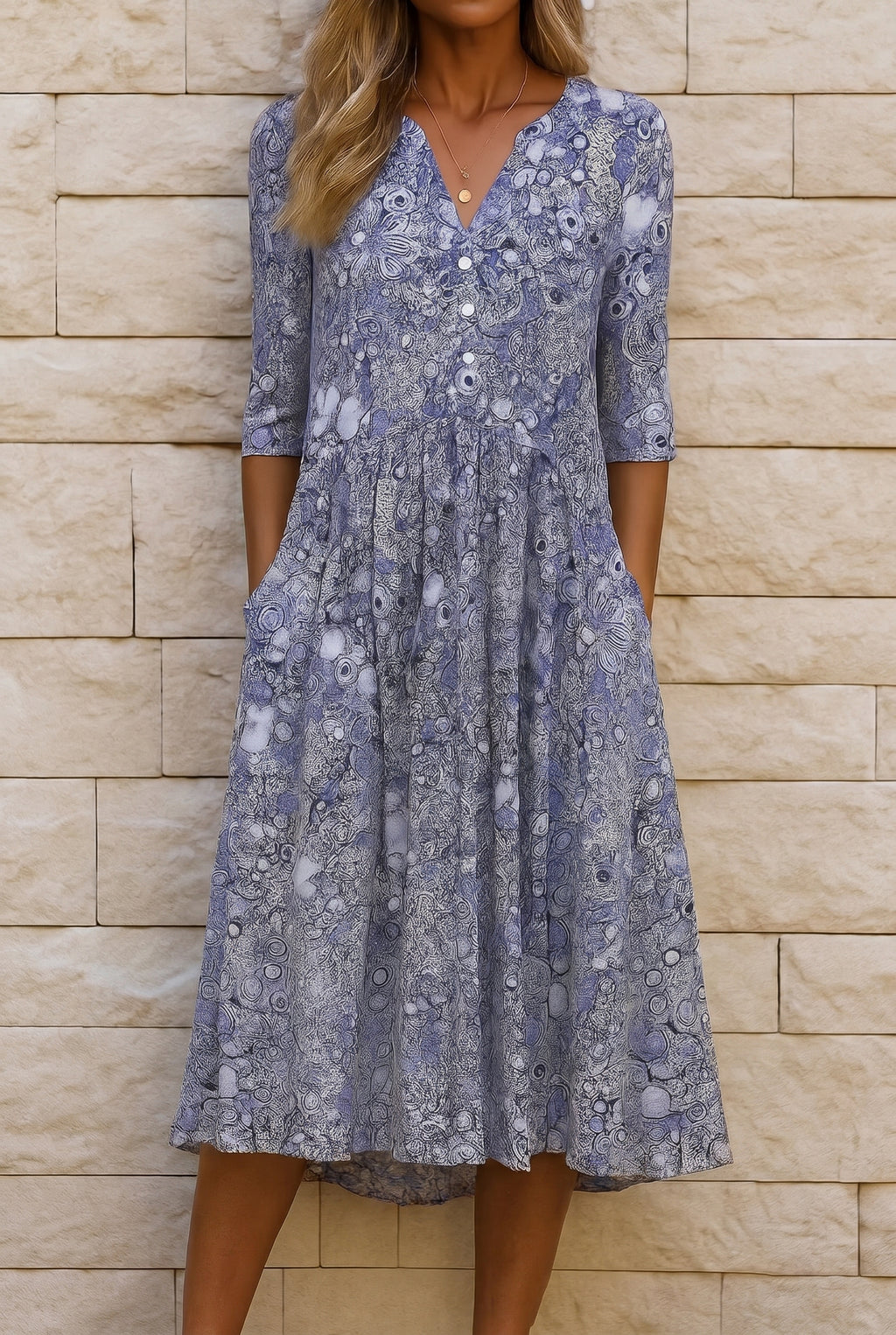 Harlow | Vestido midi elegante com decote V
