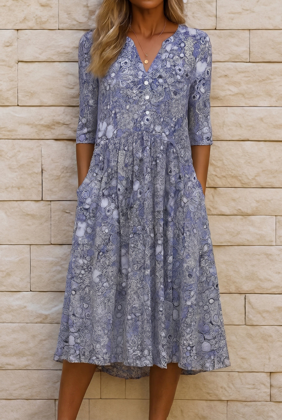 Harlow | Vestido midi elegante con escote en V