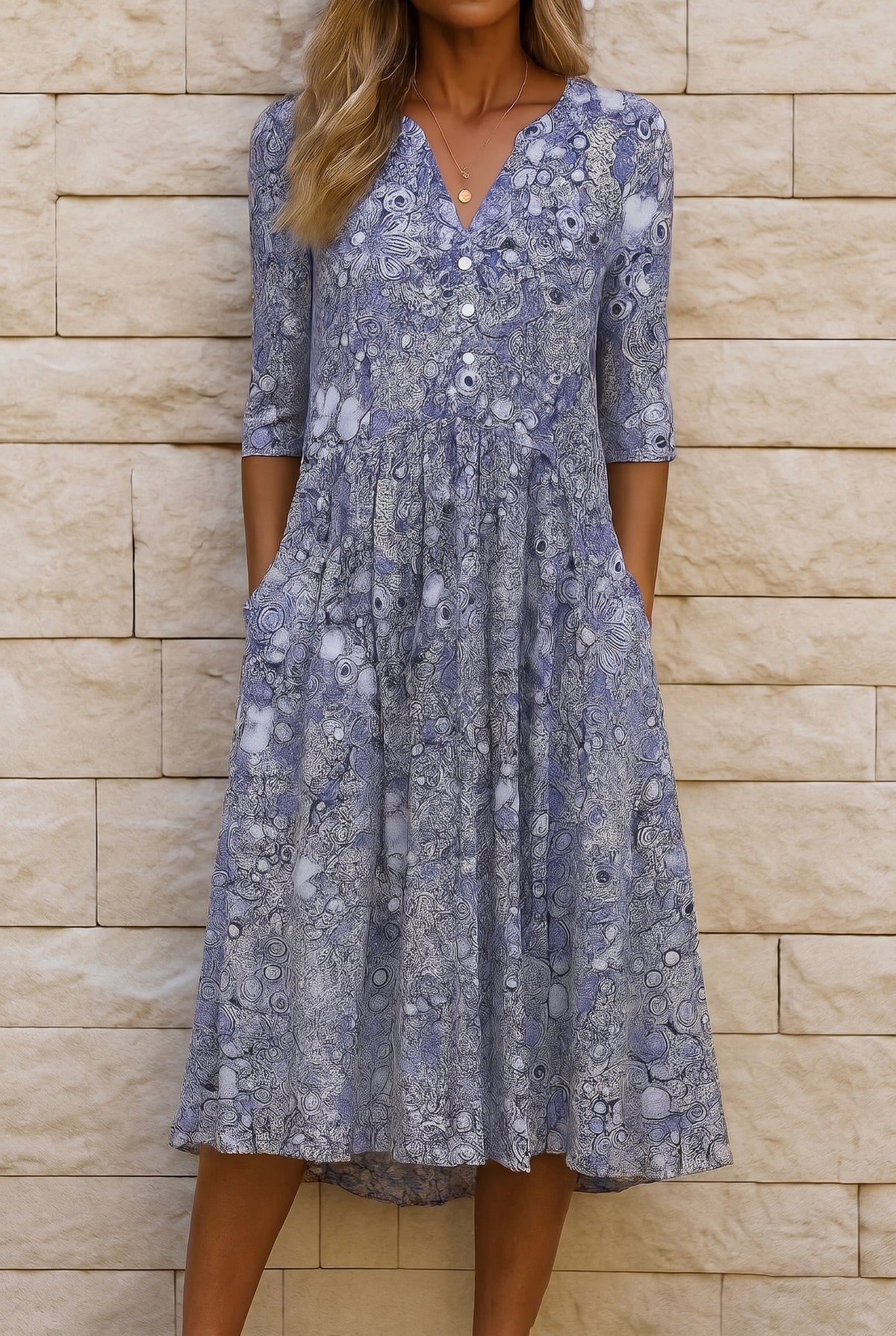 Harlow | Vestido midi elegante con escote en V
