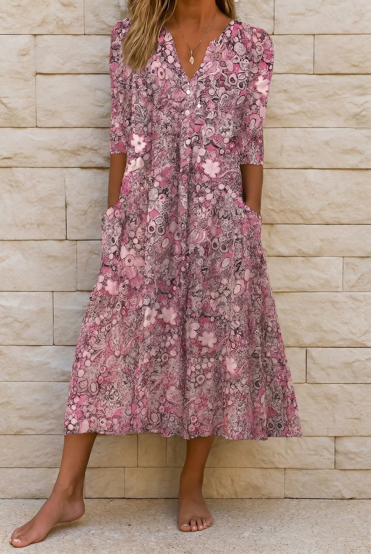 Harlow | Vestido midi elegante con escote en V